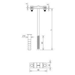 AN-KOM Uchwyt z kołkiem rozporowym Z-śruba M12 L=10cm,B-40mm AN-40B/OG/