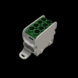 Blok dystrybucyjny - rozdzielczy HLAK 25 1P zielony 2xAl/Cu 25mm²+16mm² 1000V AC/1500V DC