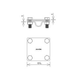 AN-KOM Złącze uziomowe 3 płytki, B=30mm / fi16 mm AN-52C/OG/