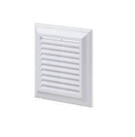 VENTIKA Kratka wentylacyjna 140x140 mm z siatką i kołnierzem prostokatnym 100x100 mm biała EL140A