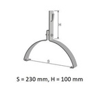 AN-KOM Uchwyt gąsiorowy 230mm, H=10 cm, Z-zagięcie /AN-15A/OG