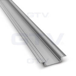 GTV Profil aluminiowy LED z kołnierzem GLAX Silver 2m wpuszczany