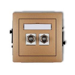 DECO Mechanizm gniazda antenowego podwójnego typu F (SAT) pozłacany 8DGF-2.1