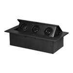 ORNO Gniazdo meblowe wpuszczane w blat z plaskim frezowanym rantem, 3x2P+Z OR-GM-9032/B