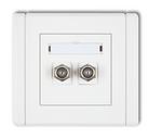 FLEXI Gniazdo antenowe podwójne SAT biały