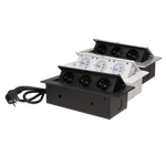 Gniazda wpuszczane w blat 3x250V z płaskim, frezowanym rantem i przewodem 1,5 m OR-AE-1337/W białe