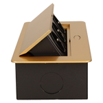 ORNO Gniazdo meblowe wpuszczane w blat z płaskim frezowanym rantem 3x2P+Z złote OR-AE-1336/C