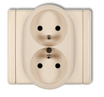 FLEXI Gniazdo podwójne 2x2P+Z beżowe