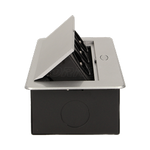 ORNO Gniazda wpuszczane w blat z płaskim frezowanym rantem,  3x2P+Z, srebrne OR-AE-1336/G