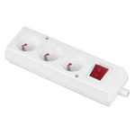Gniazdo wtyczkowe potrójne z wyłącznikiem 3x2P+Z 16A 250V GN-370WS