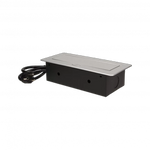 ORNO Gniazda wpuszczane w blat 3x250V z płaskim, frezowanym rantem i przewodem 1,5 m OR-AE-1337/G srebro