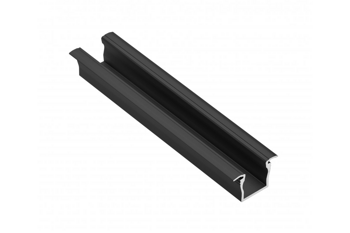 GTV Profil aluminiowy LED z kołnierzem GLAX Mini wysoki 12,5mm czarny mat 2 m (wpuszczany) PA-GLAXMW-AL-20M