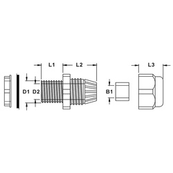 HAUPA Dławica mosiężna niklowana M 25  250606