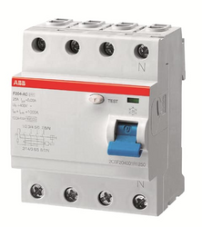 ABB Wyłącznik różnicowo-prądowy serii STANDARD F204 A-63/0,03 AP-R; 4-polowy; typ A, I=63A; In=30mA