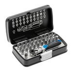 Hogert Zestaw końcówek wkrętakowych z grzechotką 1/4" 33 sztuki, HT1R460