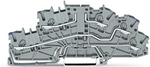 WAGO Piętrowa złączka instalacyjna 2,5 mm² bez łącznika bazowego L/N/PE; Push-in CAGE CLAMP® 2,50 mm² szara