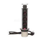 ORNO Gniazdo meblowe Ø6cm wysuwane z blatu z blokadą i przewodem 1,8m, 3x2P+Z  OR-AE-1347
