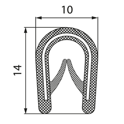 Osłona krawędziowa 1x100m MCA 1,0-4,0mm RAL 9005 kolor czarny