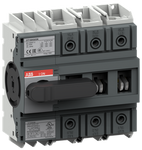 ABB Rozłącznik izolacyjny 3-polowy I=160A z rączką mocowaną na aparacie, napęd z przodu OT160G03K