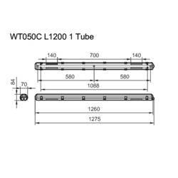 PHILIPS Oprawa hermetyczna do tub LED WT050C 1xTLED L=1200mm