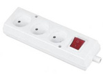 Gniazdo wtyczkowe potrójne z wyłącznikiem 3x2P 16A 250V GN-360WS