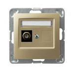 IMPRESJA Gniazdo antenowe pojedyncze typu F złoty metalik GPA-1YF/m/28