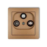 DECO gniazdo antenowe RTV-SAT końcowe złoty metalik 8DGS