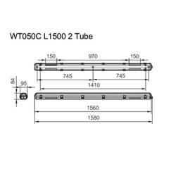 PHILIPS Oprawa hermetyczna do tub LED WT050C 2xTLED L=1500mm