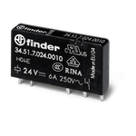 FINDER Przekaźnik elektromagnetyczny wąski do gniazd i obwodów drukowanych 1P 6A 24V DC; 34.51.7.024.0010