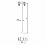 AN-KOM Uchwyt wbijany na drut Z-śruba fi 8 L=16cm,B-25mm /AN-33/
