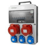 Rozdzielnica budowlana z uchwytem CAS-S/FI 1*16A/5P 1*32A/5P CEE 3x230V erbetka z uchwytem zabezpieczona; DV-8126-F
