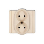 FLEXI Gniazdo podwójne 2x2P beżowe; 1FGP-2