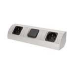 ORNO Gniazdo meblowe z wyłącznikiem 2x250V  16A IP20 aluminium tworzywo OR-AE-1304  OR-AE-1304