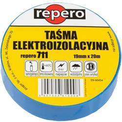 REPERO Taśma izolacyjna 711 PCW; 19mm x 20m; grubość: 0,13mm;  czarna