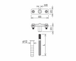 AN-KOM Uchwyt na drut-bednarke M12, L=12cm, B=40mm /AN-57B/