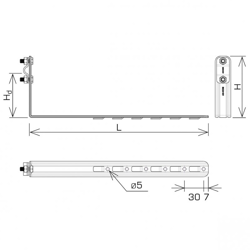 AN-KOM Uchwyt dach. regulowany Z-śruba  L=42cm, H=13,5cm AN-26K/OG/-N