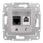 Schneider Sedna Gniazdo komputerowo-telefoniczne kat.5e ALUMINIUM SDN5100160