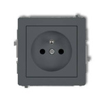 DECO Mechanizm gniazda pojedynczego z uziemieniem 2P+Z Grafit mat 28DGP-1z