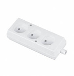 Gniazdo wtyczkowe potrójne 3x2P 16A 250V GN-360