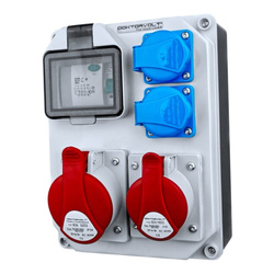 Rozdzielnica budowlana z uchwytem HL-FI 2*16A/5P CEE 2x230V erbetka z uchwytem zabezpieczona; DV-7235-F