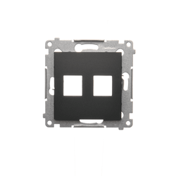 SIMON 54 Pokrywa gniazd teleinformatycznych na Keystone płaska podwójna czarny mat DKP2.01/49