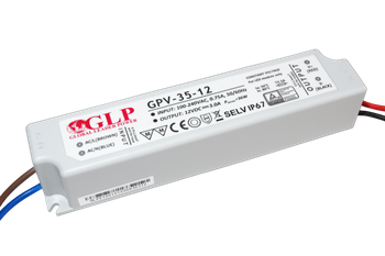 GLP Zasilacz stałonapięciowy GPV-35-12; Uwe: 180-264V AC; Uwy: 12V; Iwy: 0-3A, moc: 36W; IP67