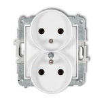 MINI Mechanizm gniazda podwójnego do ramki z uziemienim 2x2P+Z biały MGPR-2z