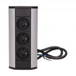 ORNO Gniazdo meblowe podszafkowe 3x2P+Z czarno-srebrne OR-GM-9001/B-G