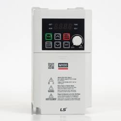 LG Przemiennik częstotliwości serii M100 2,2kW I=10A 0-400Hz zasilanie 1x230V wbudowany filtr EMC C2 montaż na szynę DIN, IP20 LSLV0022M100-1EOFNA