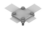 AN-KOM Złącze krzyżowe 2 płytki, 4 x M8, B do 30 mm AN-03E/OG/