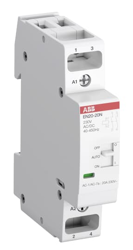 ABB Stycznik modułowy z obsługą ręczną/automatyczną EN20-20N-01, I=20A (AC-1/AC-7a) 4,6kW U cewki=24V AC/DC; Styki: 2NO