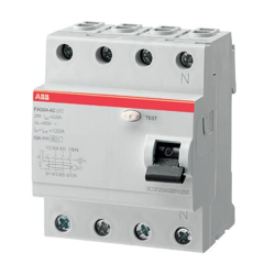 ABB Wyłącznik różnicowo-prądowy FH204-AC-25/0,03; 4-polowy; typ AC; I=25A; In= 30mA  2CSF204004R1250