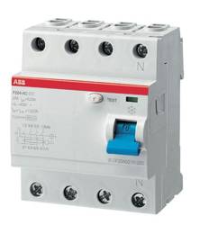 ABB Wyłącznik różnicowo-prądowy serii STANDARD F204-AC-100/0,3; 4-polowy; typ AC; I=100A; In= 300mA   2CSF204001R3900