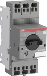 ABB Wyłącznik silnikowy MS132-2.5K do silnika AC-3/400V: 0,75kW zakres nastawy: 1,6-2,5A Zacisk: Push-In